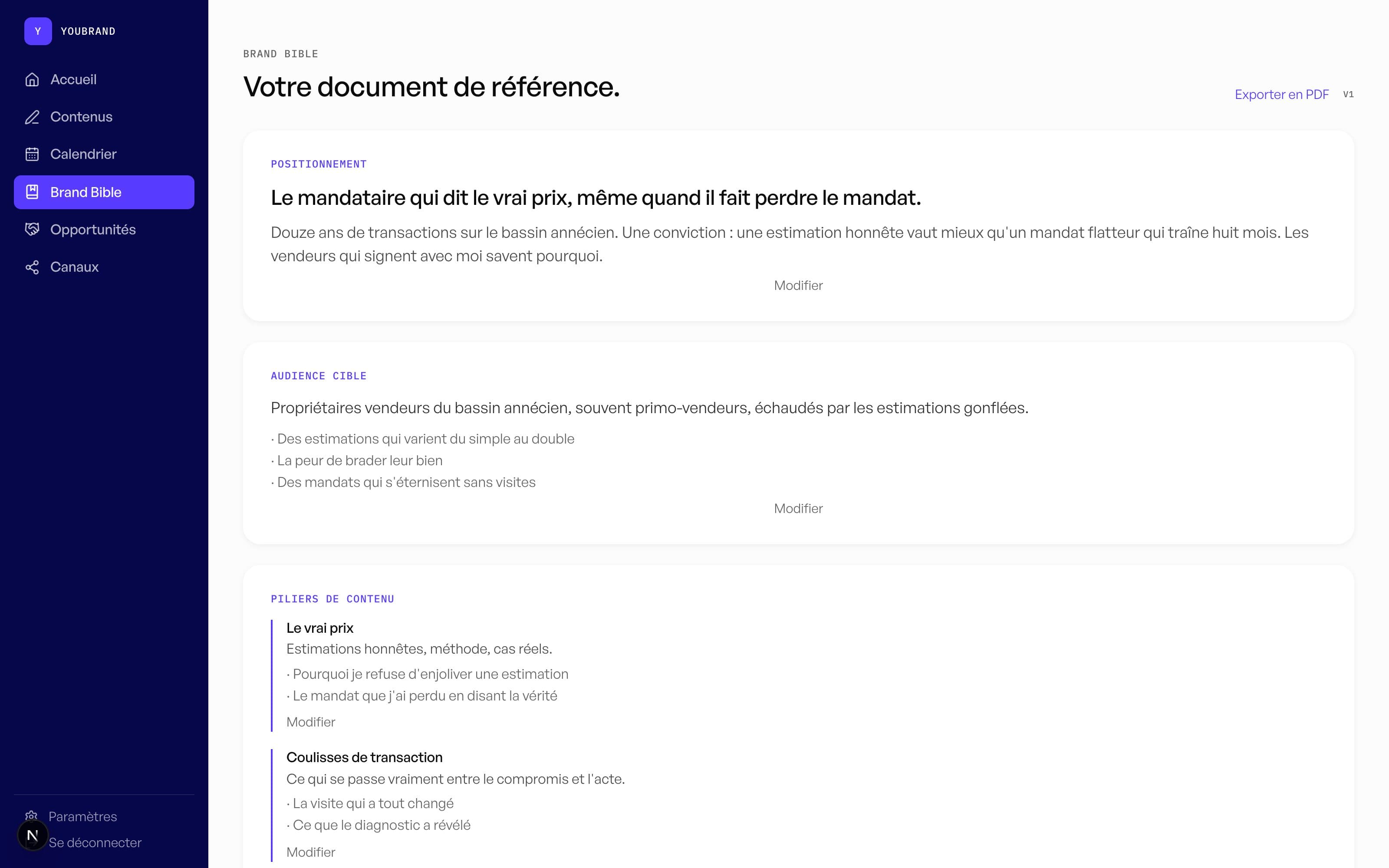 L'interview Youbrand : une question à la fois, dans un chat sobre